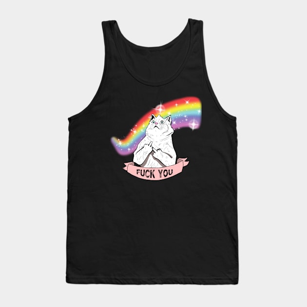 Cheeky Cat in Space Tank Top by Barnyardy